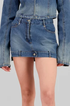 Shasa Button Detail Mini Skirt