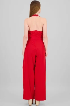 Shasa Button Details Halter Jumpsuit