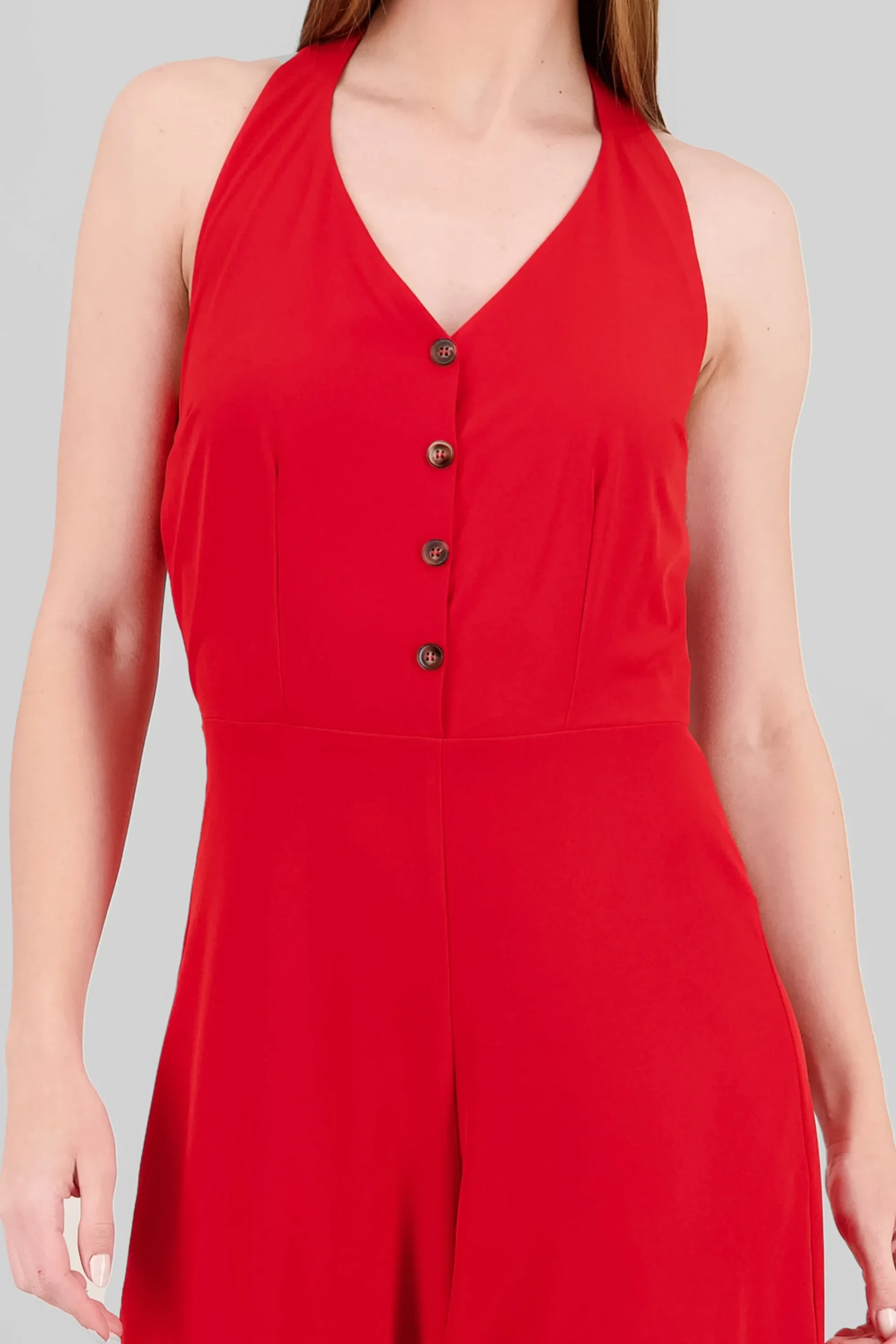 Shasa Button Details Halter Jumpsuit