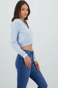 Shasa Buttons Contrast Detail Cardigan