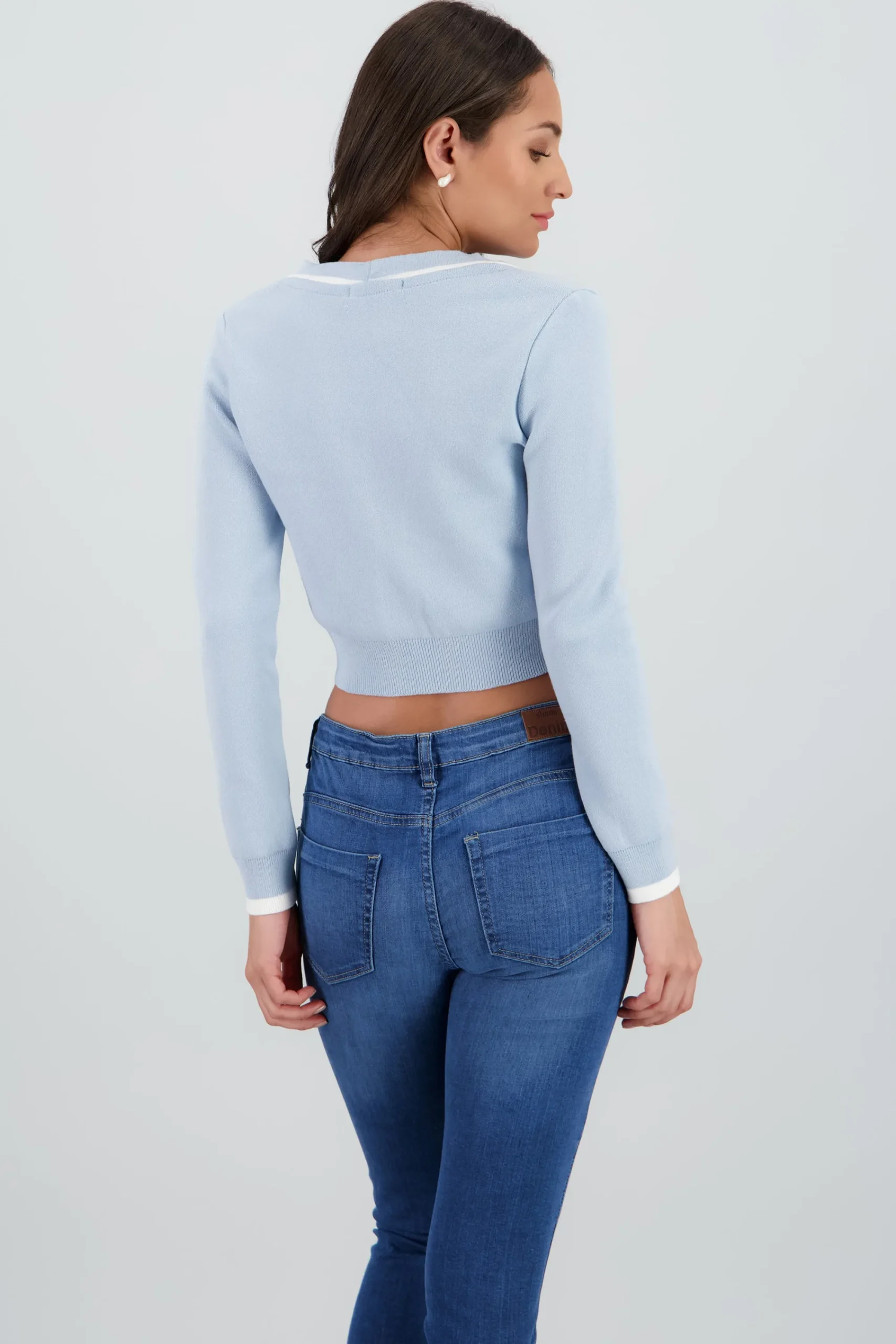 Shasa Buttons Contrast Detail Cardigan