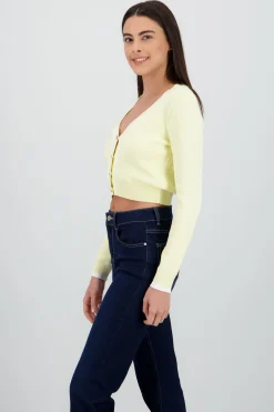 Shasa Buttons Contrast Detail Cardigan