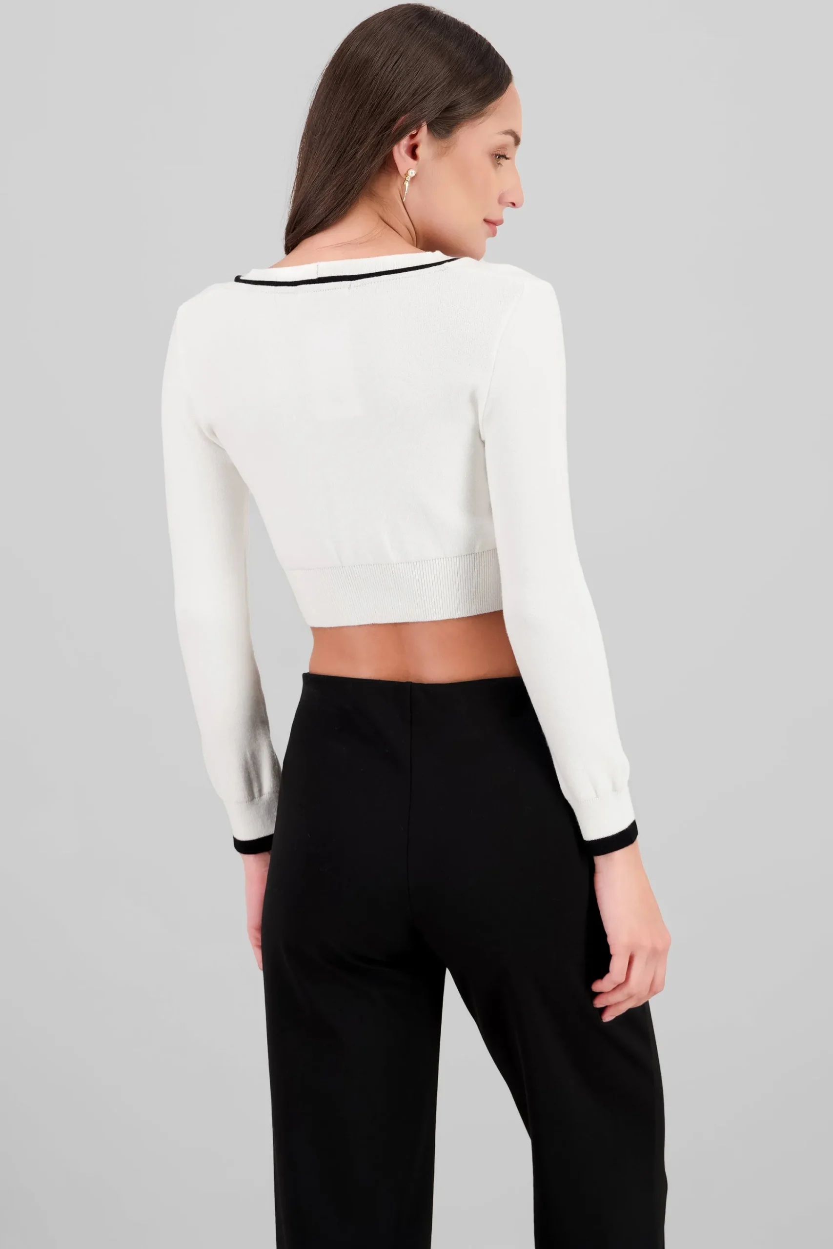 Shasa Buttons Contrast Detail Cardigan