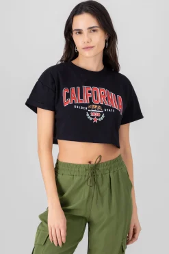 Shasa California print crop top