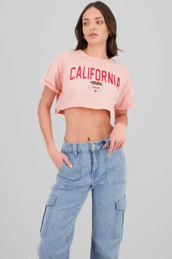Shasa California print crop top