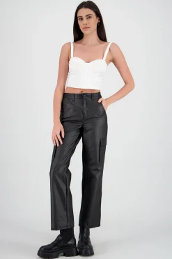 Shasa Cargo Faux Leather Pants