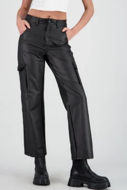 Shasa Cargo Faux Leather Pants