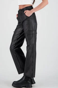 Shasa Cargo Faux Leather Pants