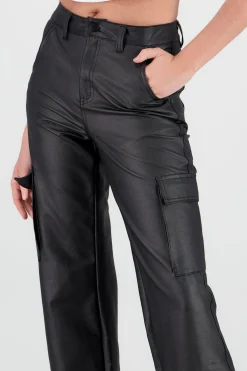 Shasa Cargo Faux Leather Pants
