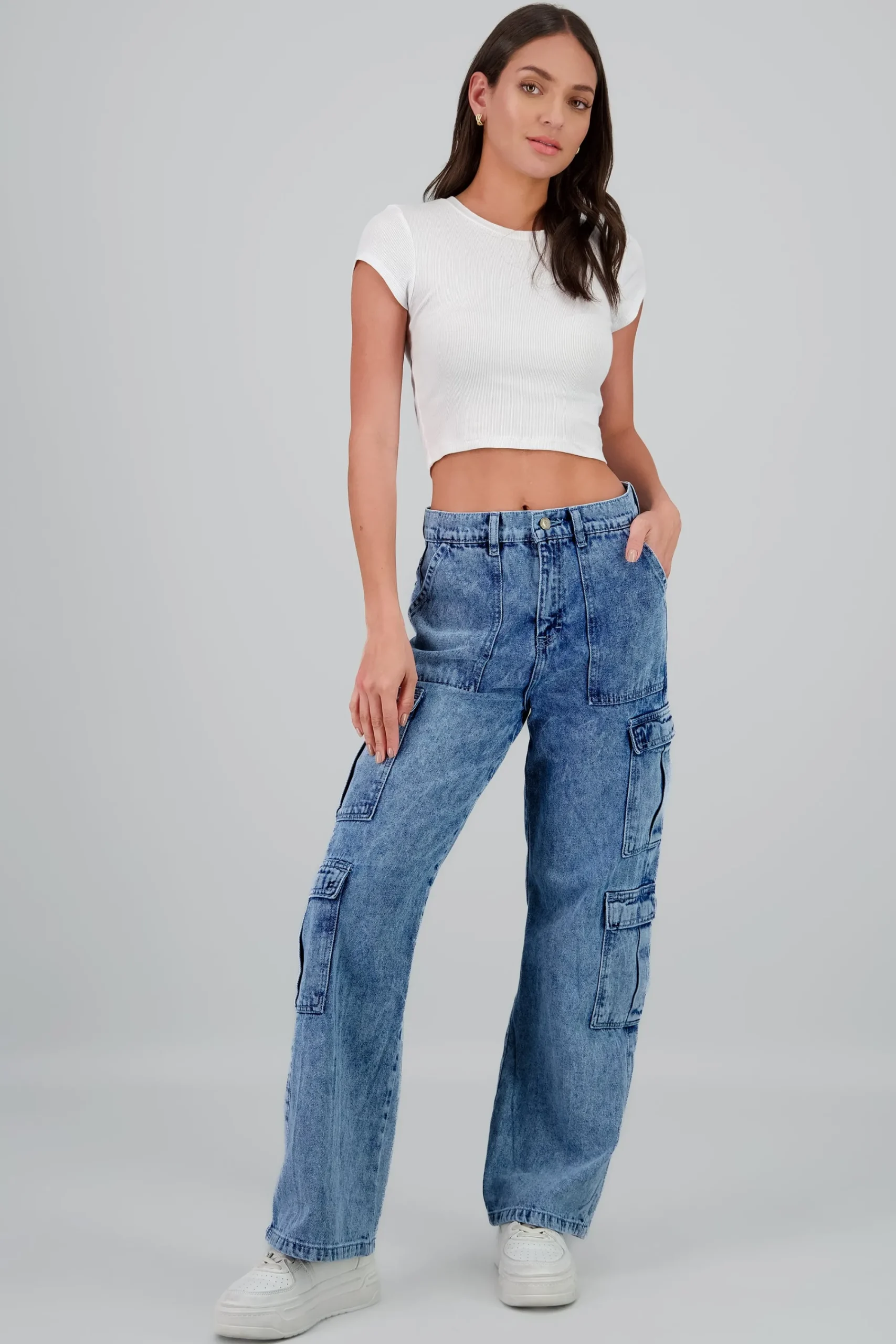 Shasa Cargo Jeans Flap Pockets