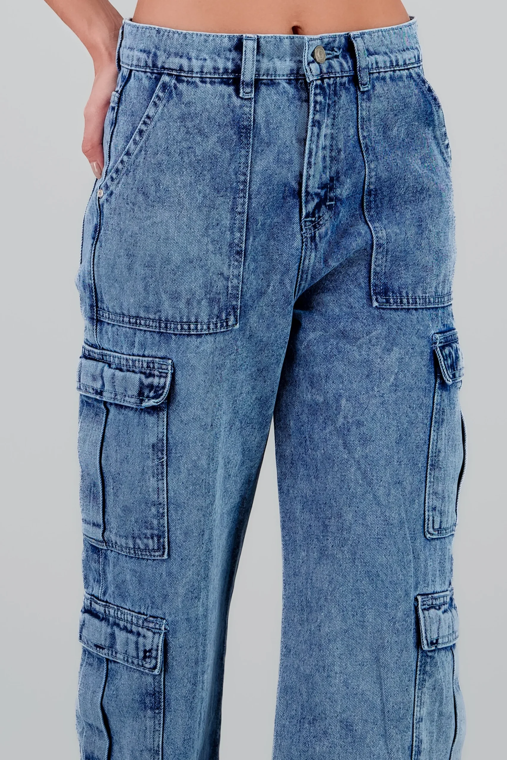 Shasa Cargo Jeans Flap Pockets