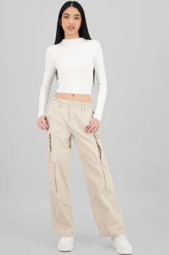 Shasa Cargo Pants with Three Pockets and Straps