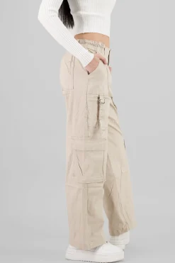 Shasa Cargo Pants with Three Pockets and Straps