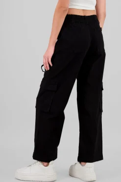 Shasa Cargo Pants with Three Pockets and Straps