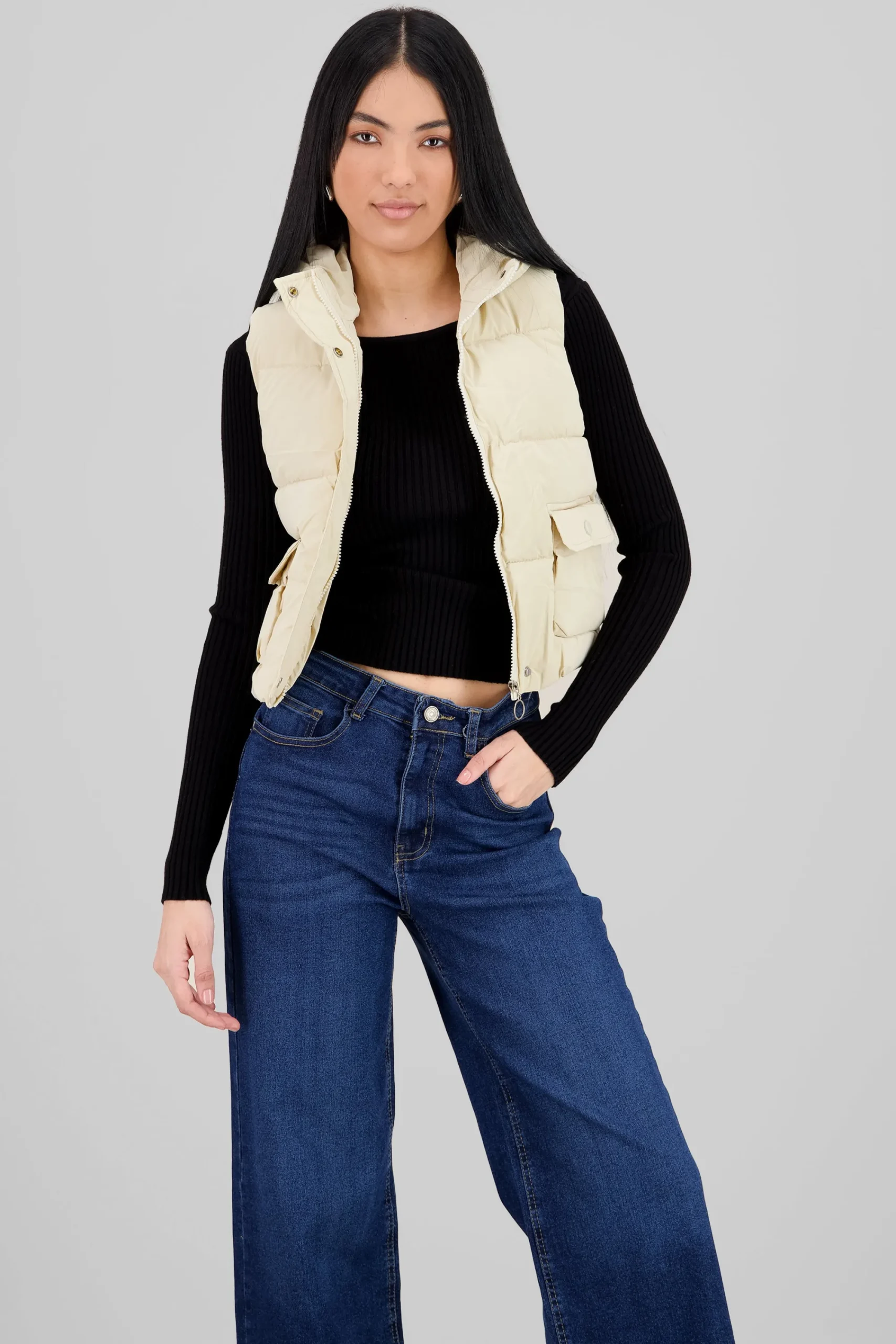 Shasa Cargo Pocket Cropped Vest