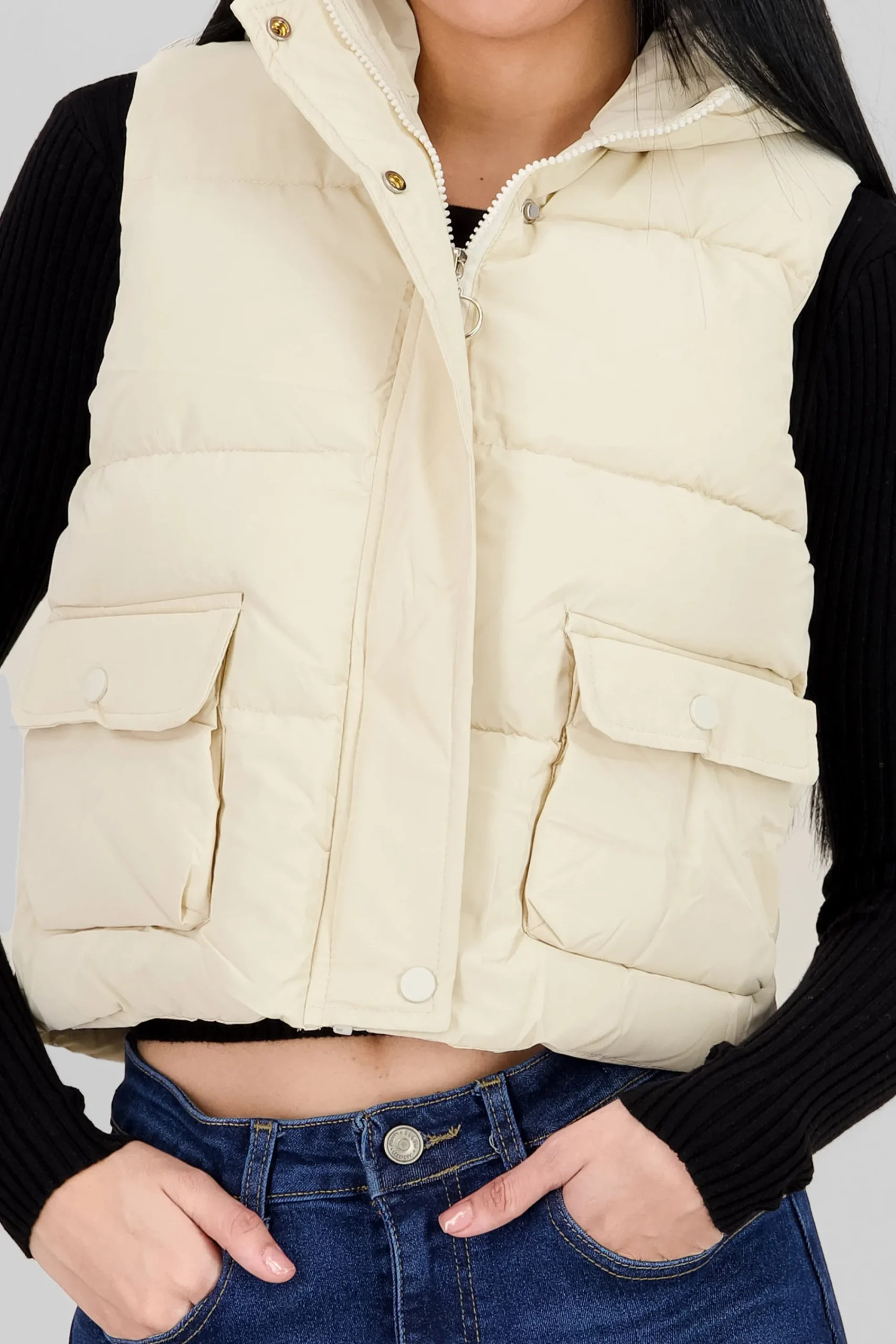 Shasa Cargo Pocket Cropped Vest