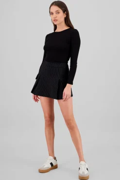 Shasa Cargo Pocket Pleated Mini Skirt