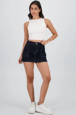 Shasa Cargo Skort with Cuts