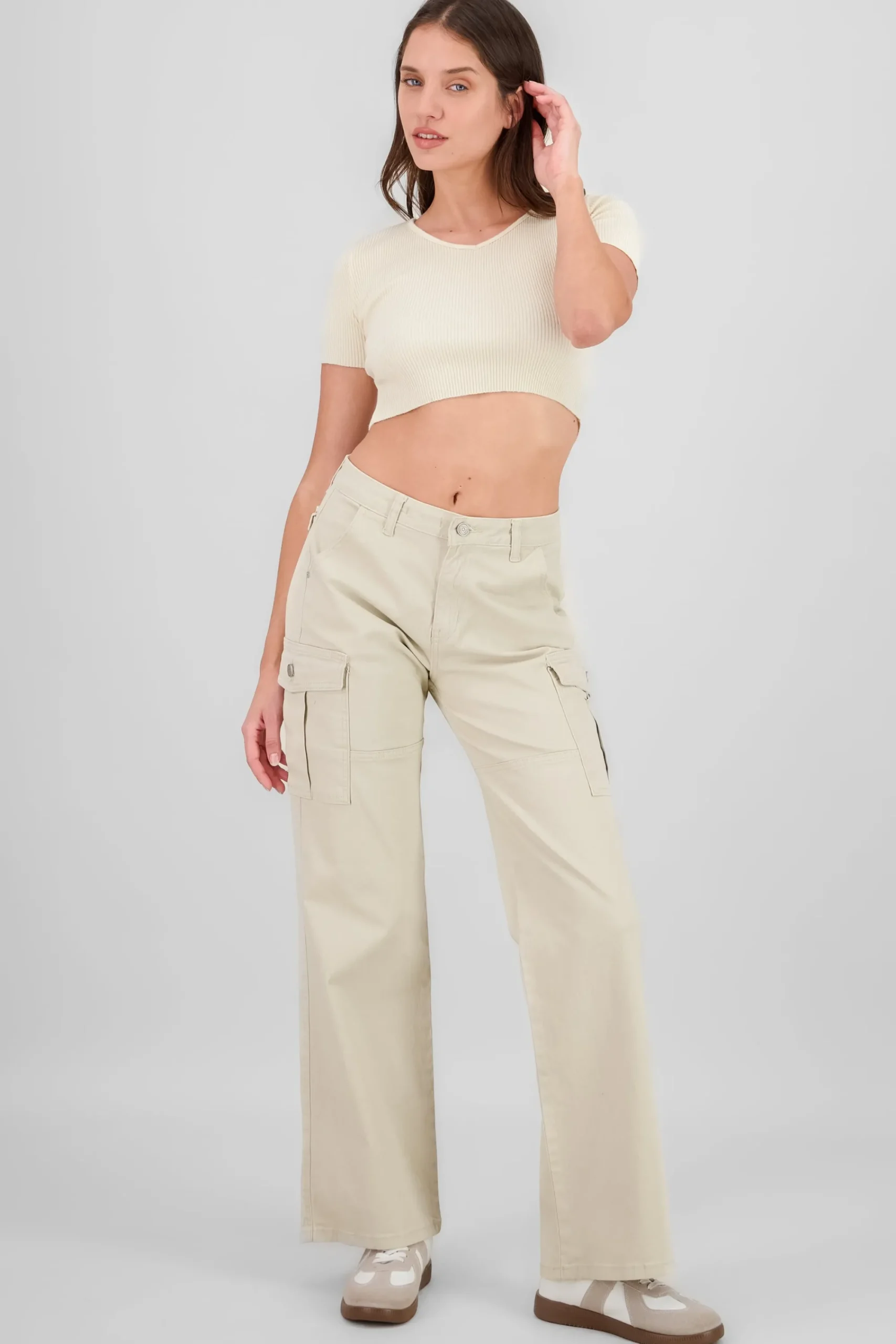 Shasa Cargo Wide Leg Pocket Jeans
