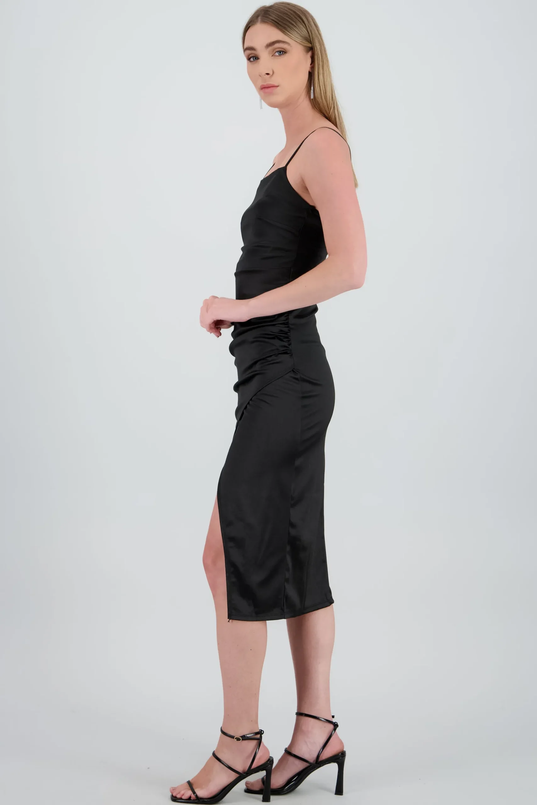 Shasa Casacade Neck Dress With Slit