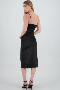 Shasa Casacade Neck Dress With Slit