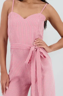 Shasa Checkered Print Jumpsuit