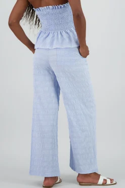 Shasa Checkered Textured Pants with Lace