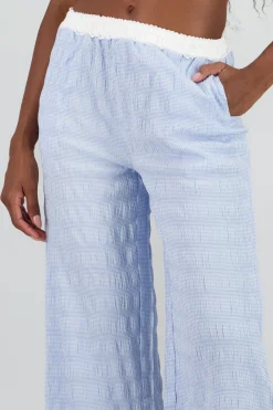Shasa Checkered Textured Pants with Lace