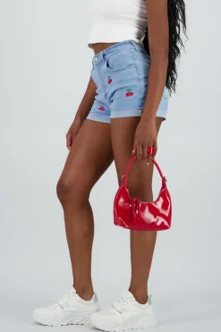 Shasa Cherry Embroidered Denim Shorts