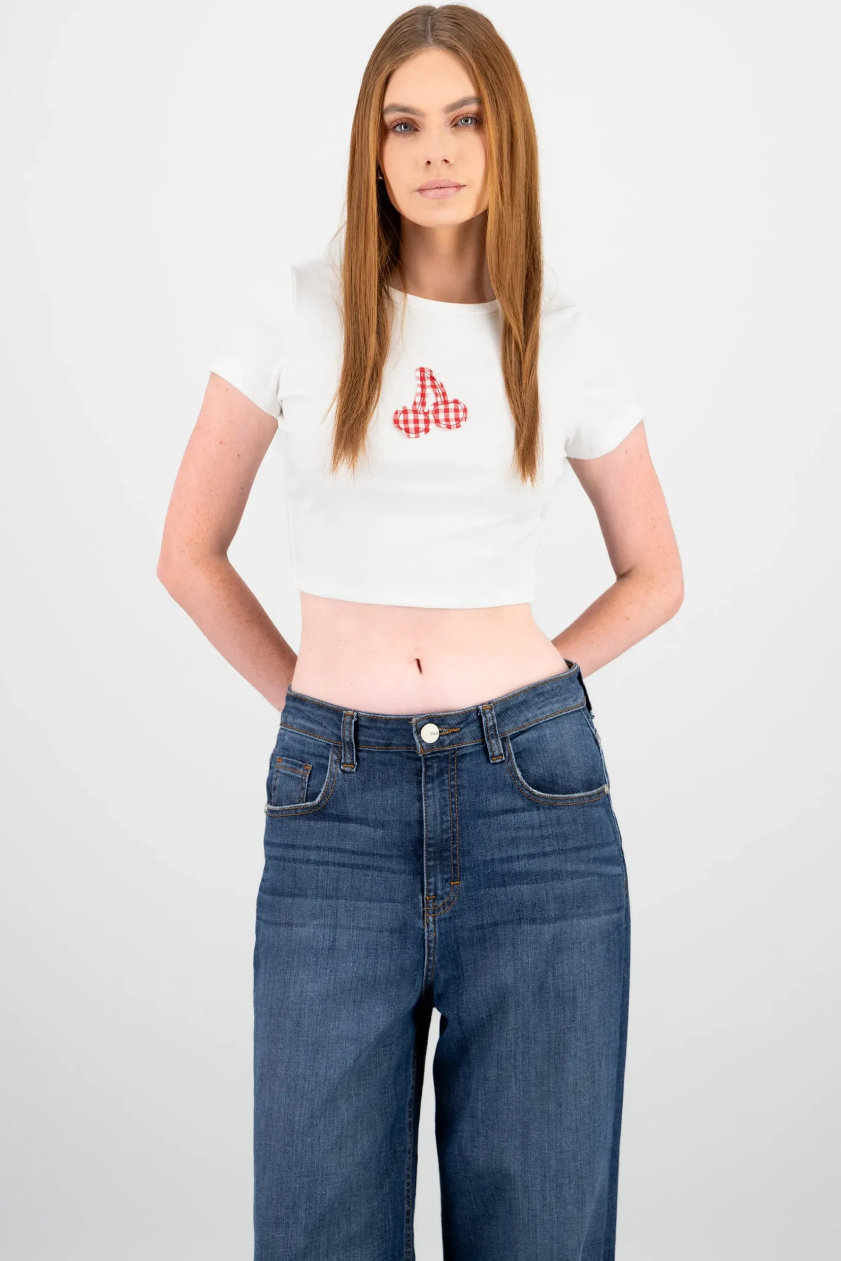 Shasa Cherry Gingham T Shirt
