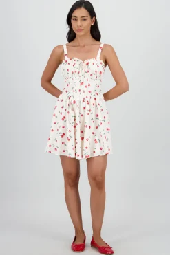 Shasa Cherry Print Mini Corset Dress