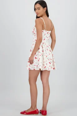 Shasa Cherry Print Mini Corset Dress