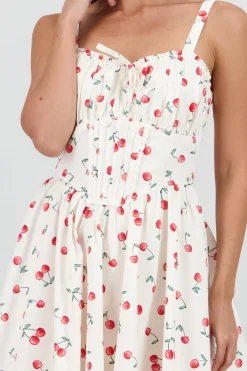 Shasa Cherry Print Mini Corset Dress