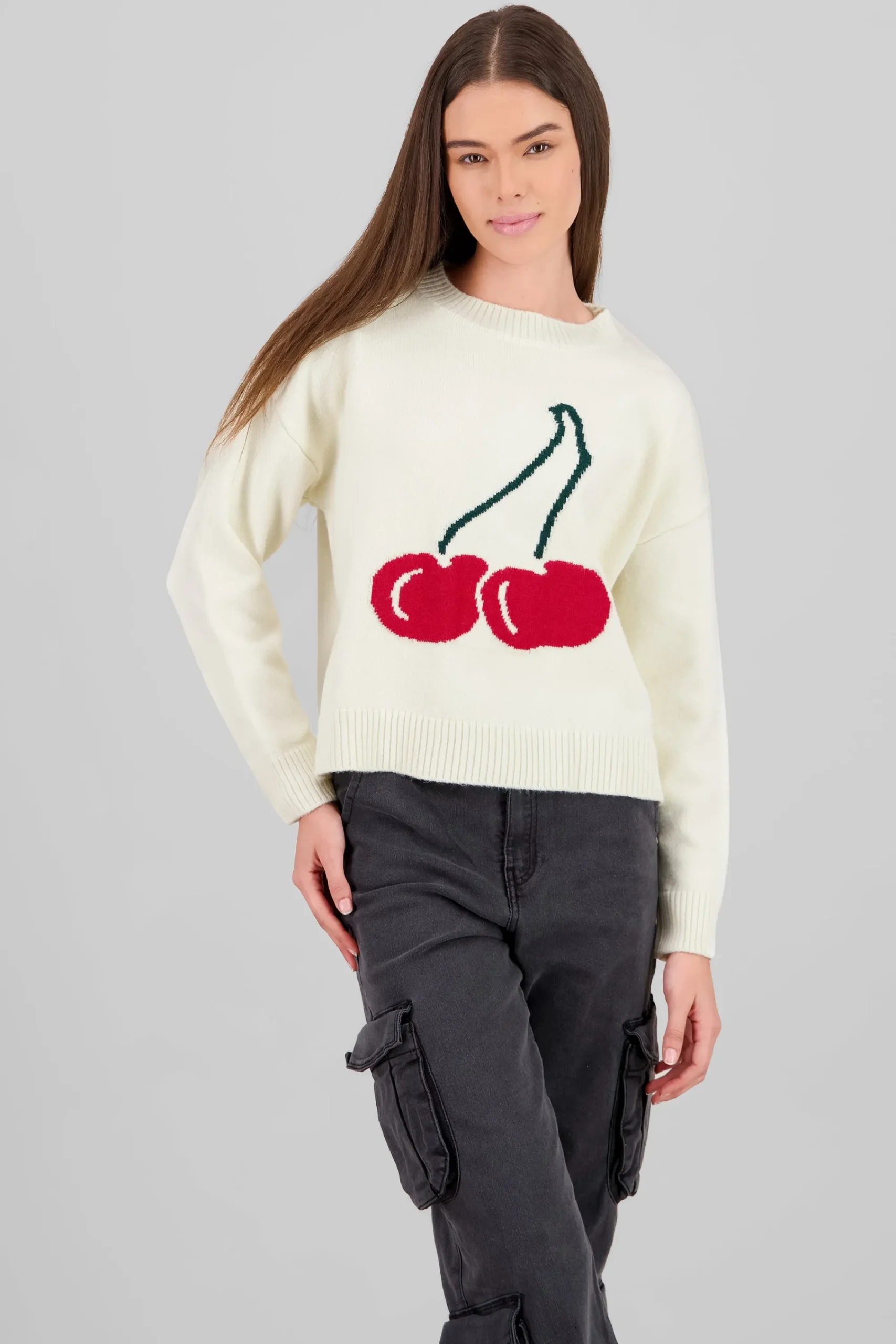 Shasa Cherry Short Knit Sweater