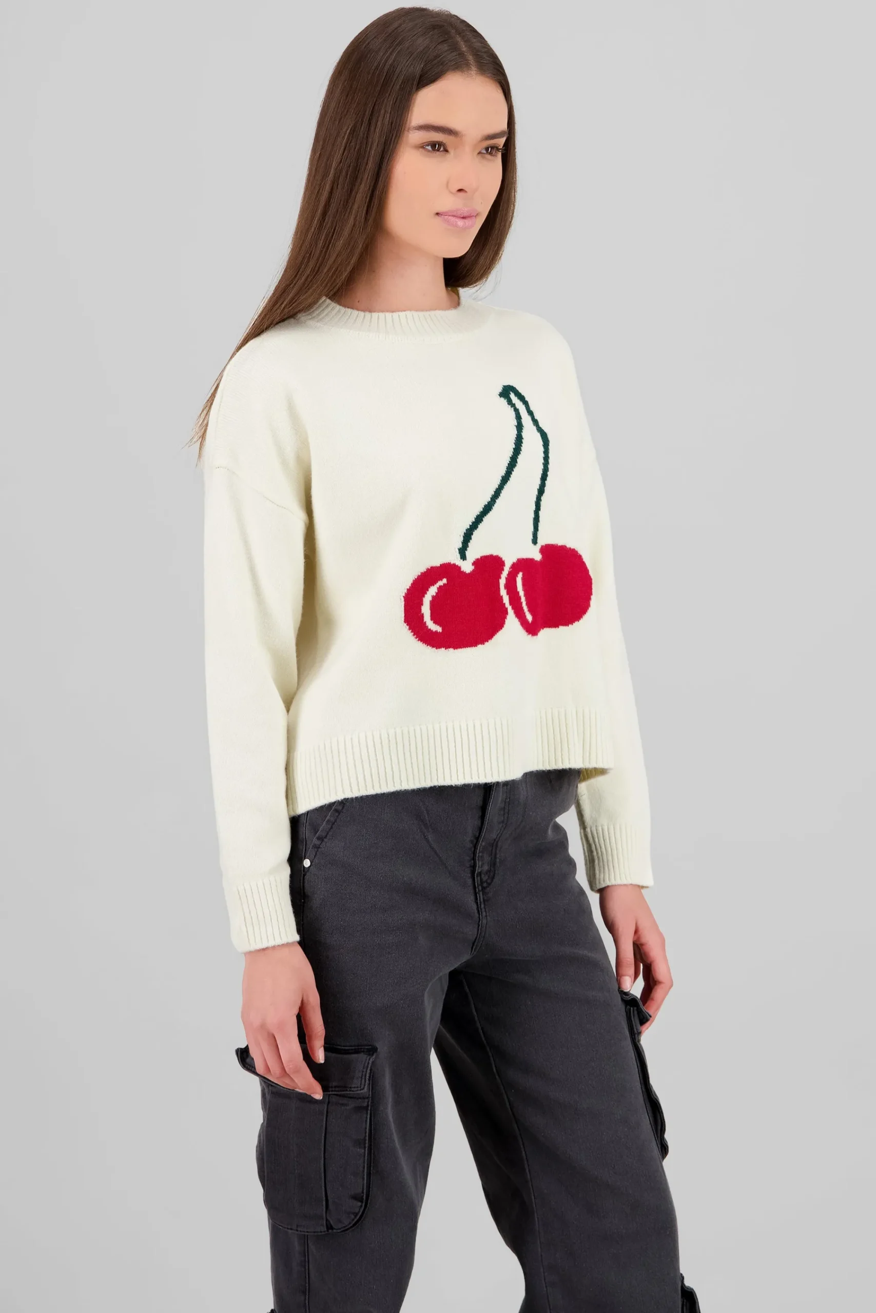 Shasa Cherry Short Knit Sweater