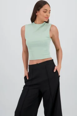Shasa Chic Thin Ribbed Sleeveless Top