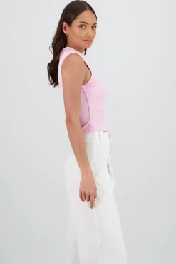 Shasa Chic Thin Ribbed Sleeveless Top