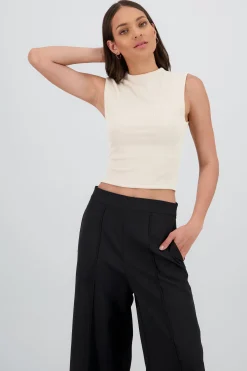 Shasa Chic Thin Ribbed Sleeveless Top