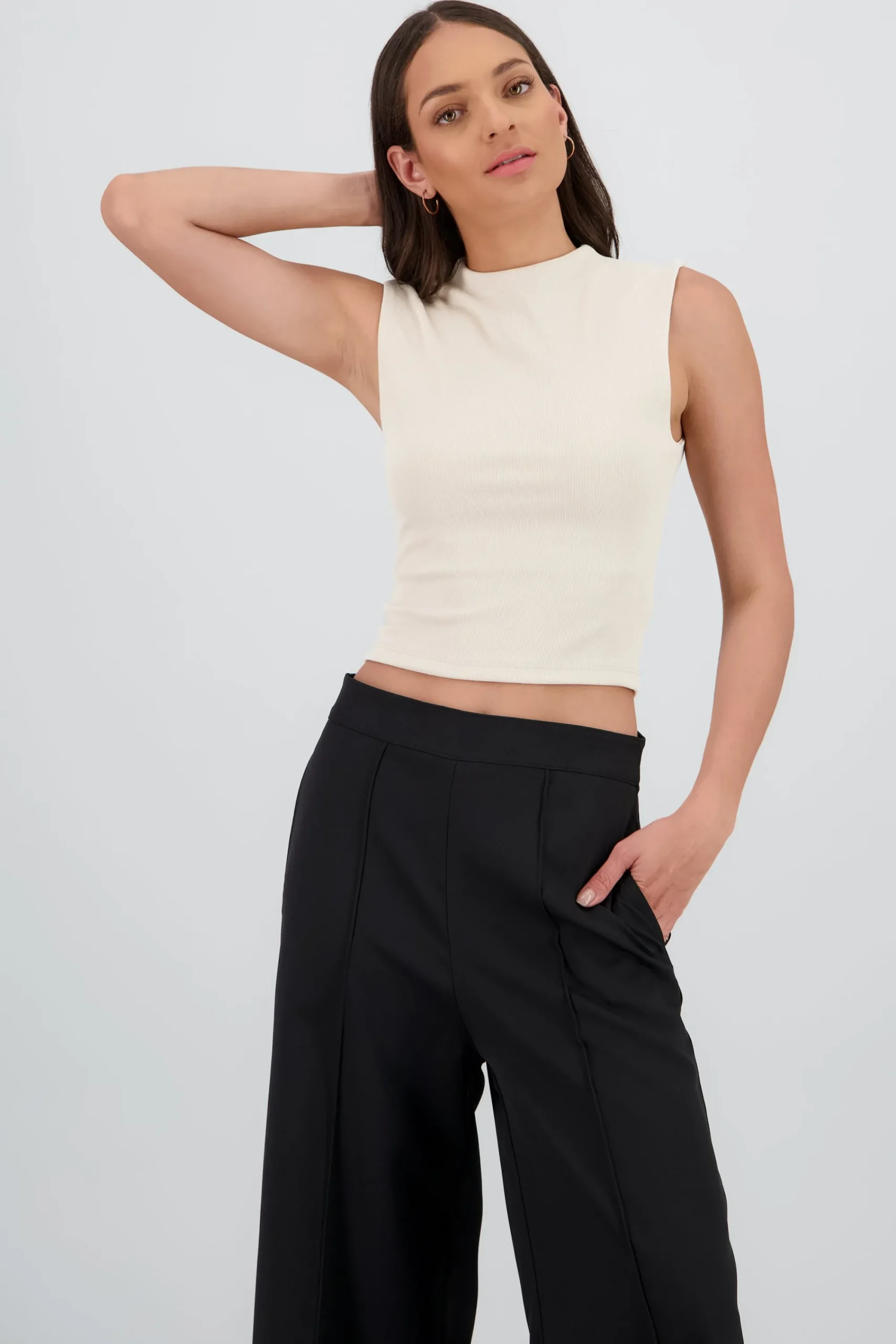 Shasa Chic Thin Ribbed Sleeveless Top