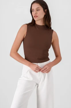 Shasa Chic Thin Ribbed Sleeveless Top