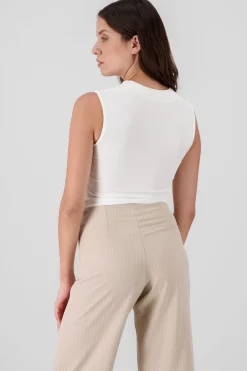 Shasa Chic Thin Ribbed Sleeveless Top