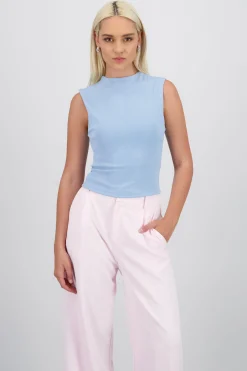 Shasa Chic Thin Ribbed Sleeveless Top