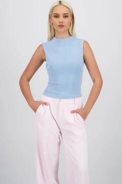 Shasa Chic Thin Ribbed Sleeveless Top