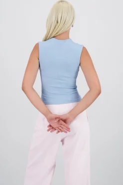 Shasa Chic Thin Ribbed Sleeveless Top