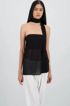 Shasa Chiffon Blouse with Scarf Detail