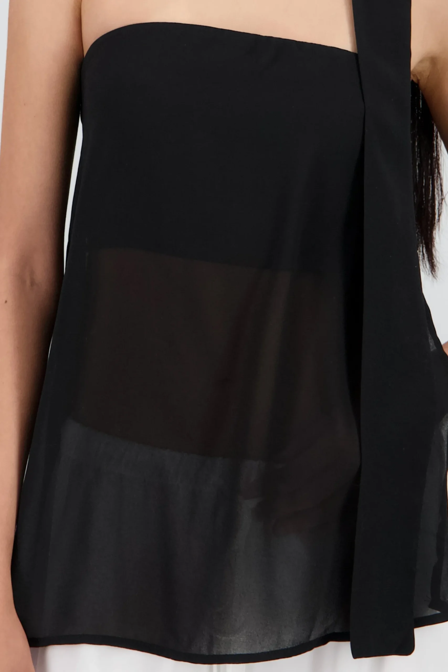 Shasa Chiffon Blouse with Scarf Detail