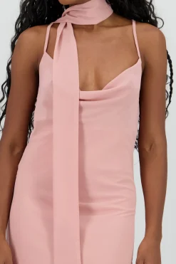 Shasa Chiffon Maxi Dress With Scarf