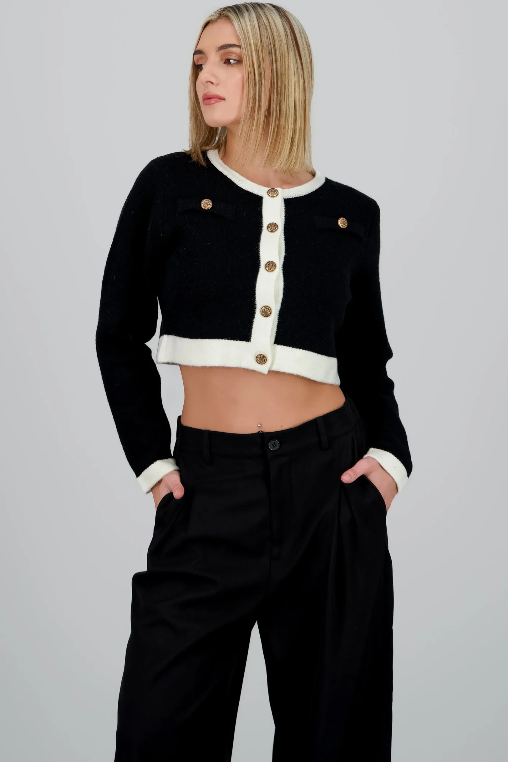 Shasa Contrast Cardigan