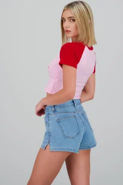 Shasa Contrast Cherry Print T Shirt