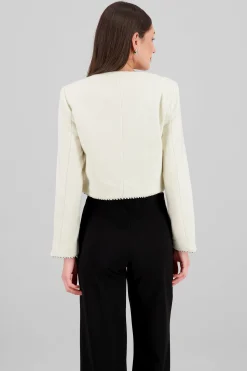 Shasa Contrast Color Detail Tweed Blazer